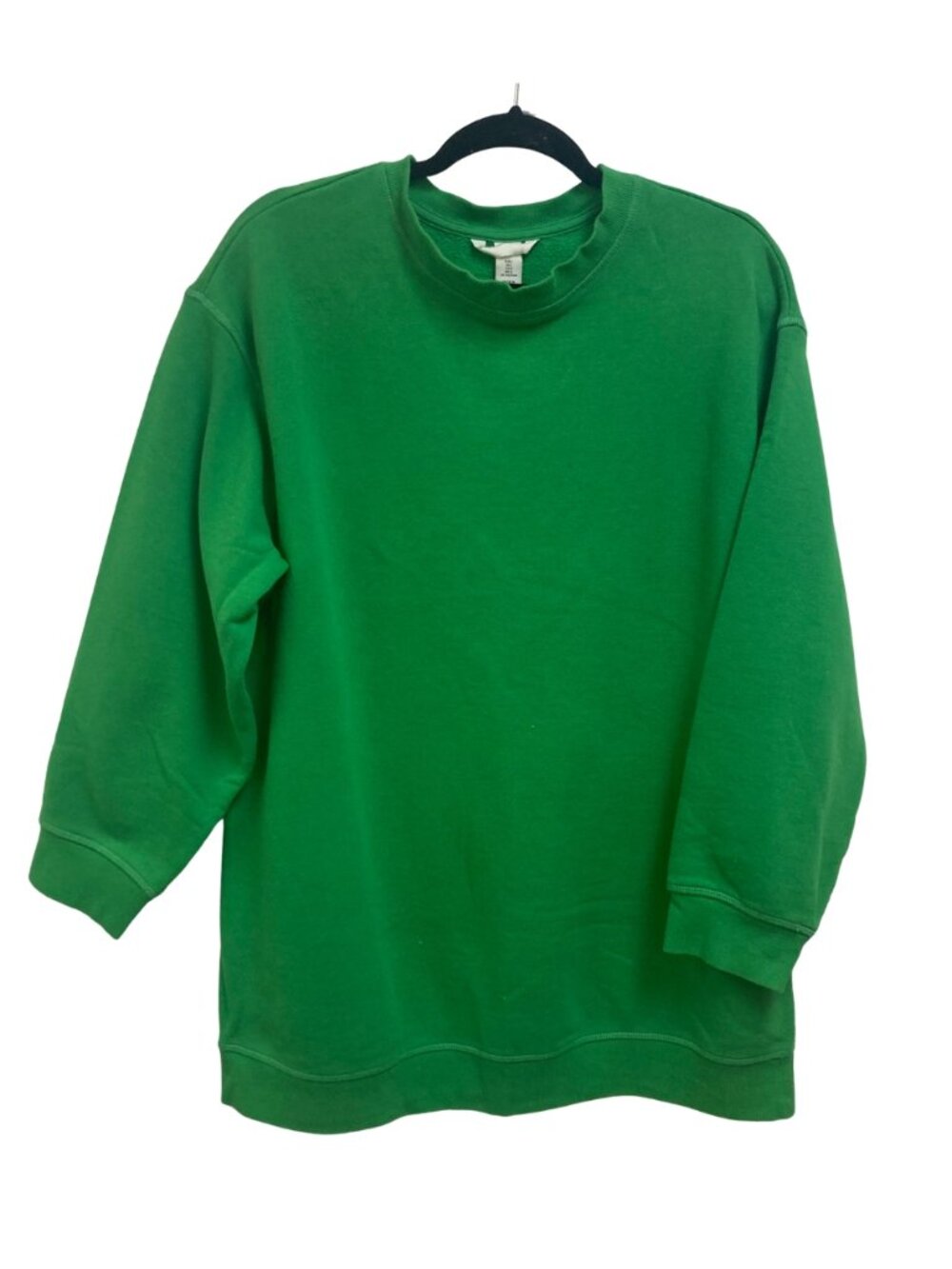 H&M Oversized Kelly Green Long Sleeved Crew Neck Sweatshirt Size Large